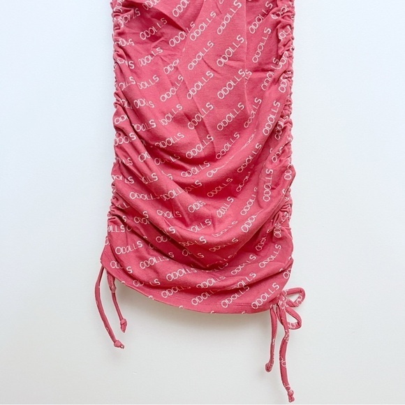 ASOS ODolls Collection Women’s US 8 Pink Motif Detail Ruched Sweater Mini Dress - Picture 3 of 10
